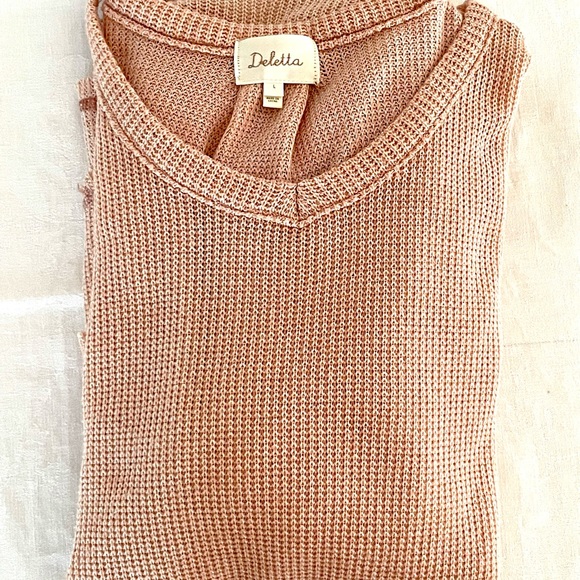 ANTHROPOLOGIE “Deletta” Rose Pink Light Sweater, Off Shoulder/Large - Picture 6 of 7